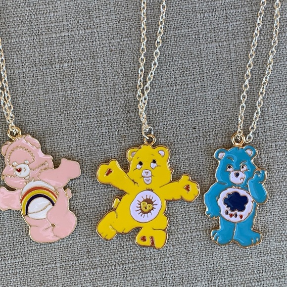 Yellow Happy Sunny Care Bear Silver Chain Necklace - Picture 3 of 3